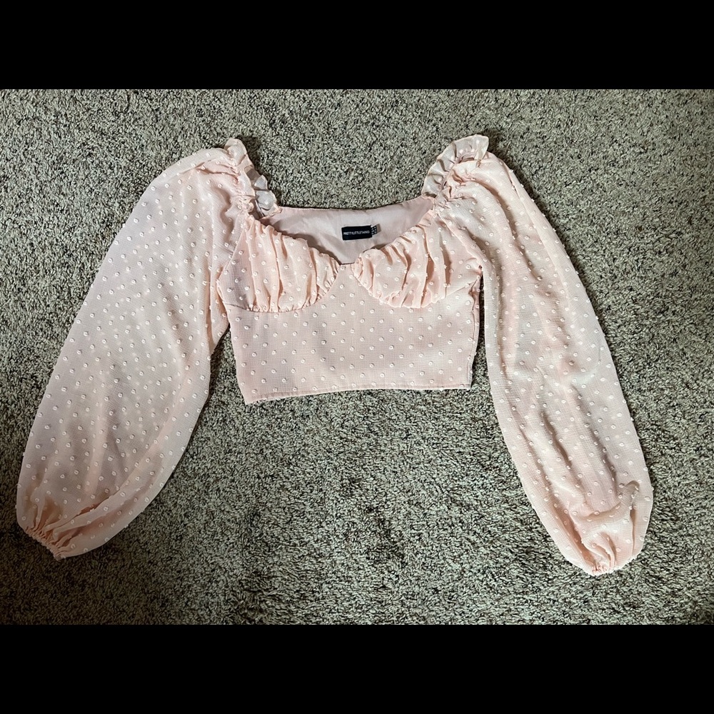 Baby pink cropped blouse